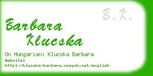 barbara klucska business card